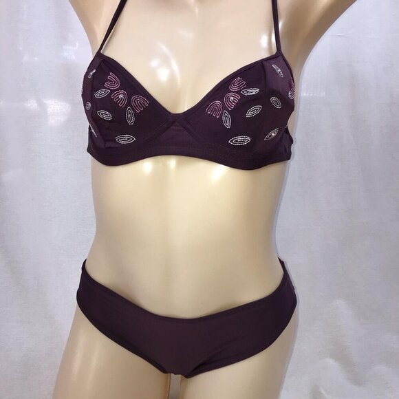 Brazilian Size Medium Dark Purple Bikini Set. New With Tags - Picture 1 of 4